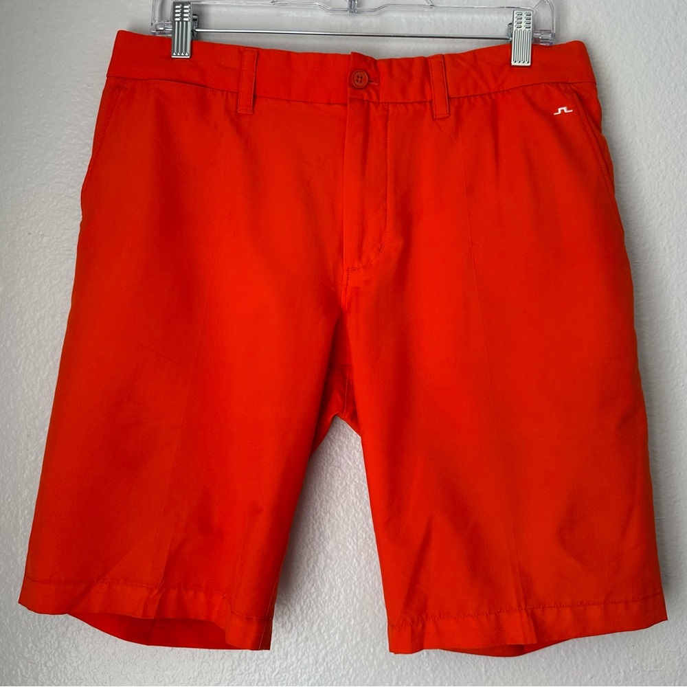 J.Lindeberg Mens Eloy golf shorts neon orange J. Lindeberg Tapered Fit Size 32